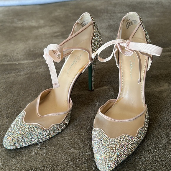 Betsey Johnson Silver Rhinestone Heels - Picture 3 of 11